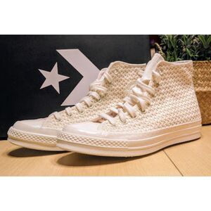 Converse Chuck 70 White & Lilac Crochet Knit Unisex High Top Shoes W9.5 M7.5 NIB